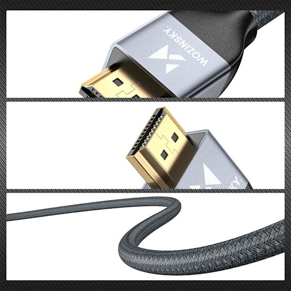 Wozinsky HDMI 2.1-kabel 8K 60 Hz 48 Gbps / 4K 120 Hz / 2K 144 Hz 2 m sølv (WHDMI-20)