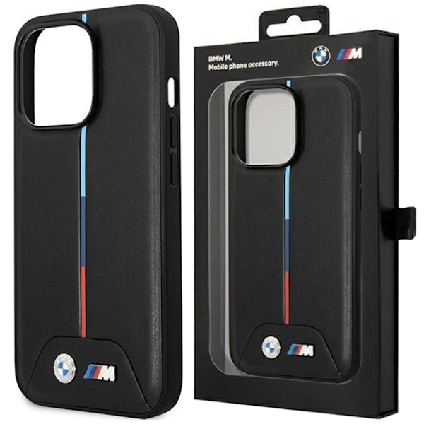 BMW vattert Tricolor MagSafe beskyttelsesdeksel til iPhone 15 Pro - svart