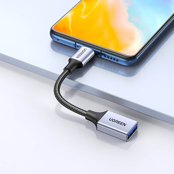 Ugreen OTG-adapterkabel USB-C (hann) - USB-A (hunn) 5 Gb/s 0,15 m svart (US378)