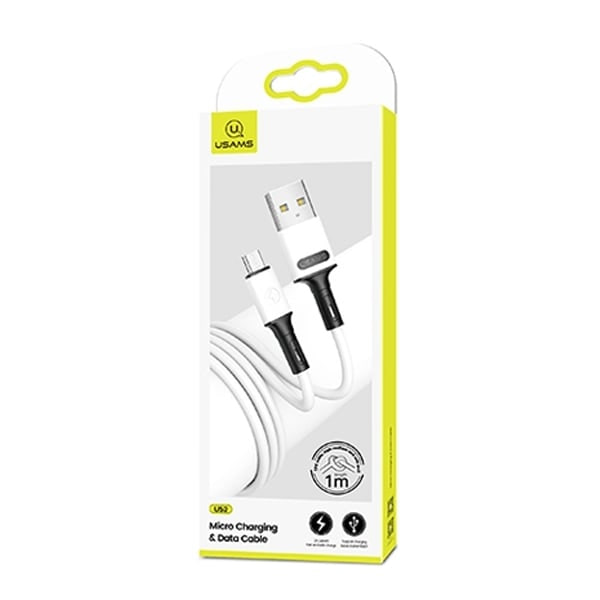 USAMS-kabel U52 microUSB 2A Snabbladdning 1m vit/vit SJ435USB01 (US-SJ435)