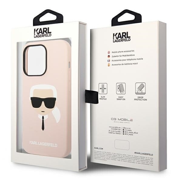 Karl Lagerfeld KLHCP14LSLKHLP iPhone 14 Pro 6.1 hardt etui rosa/rosa Silikon Karls hode