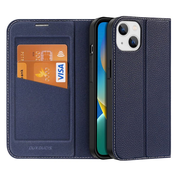 Dux Ducis Skin X2 beskyttelsesdeksel til iPhone 14-dekselet med blå magnetklaff