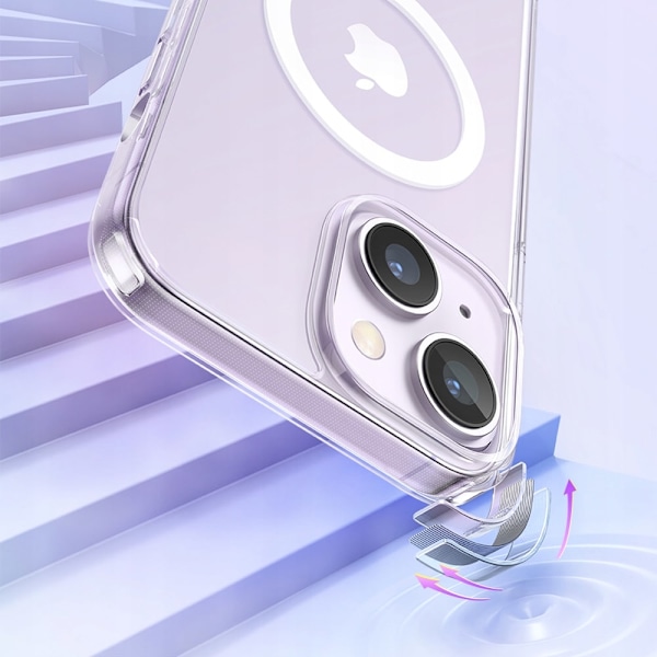 MCDODO MAGNETIC CLEAR FODRAL FÖRSTÄRKAT FOR MAGSAFE IPHONE 15 PLUS LILLA