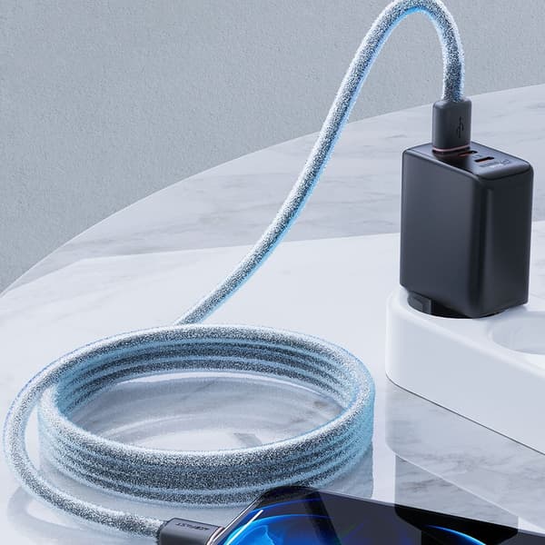 ACEFAST KABEL LANG STÆRK MFI USB - LYN 1,2M 2,4A SORT