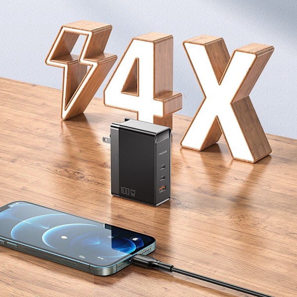 MCDODO SNABBLADDARE STRÖMFÖRSÖRJNING CUBE 3X USB-C PD USB-A GAN 100W