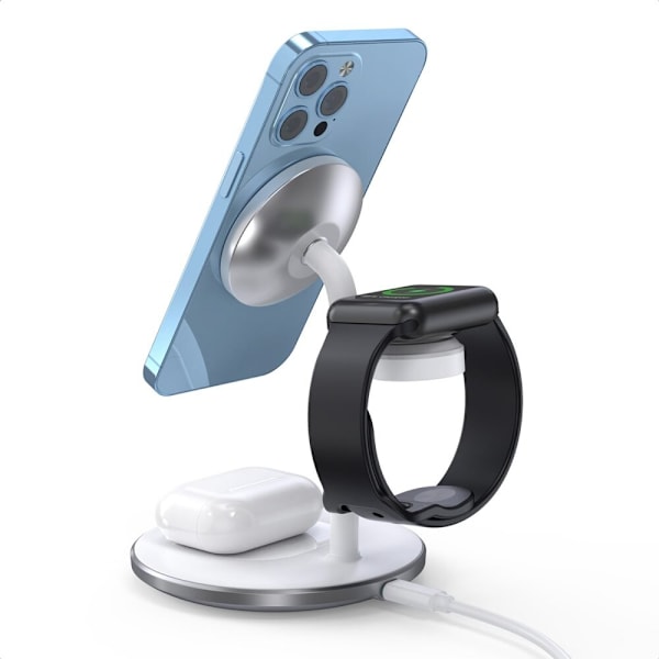 Choetech 3-i-1 induktiv ladestasjon for iPhone 13.12.14, AirPods Pro, Apple Watch svart (T585-F)