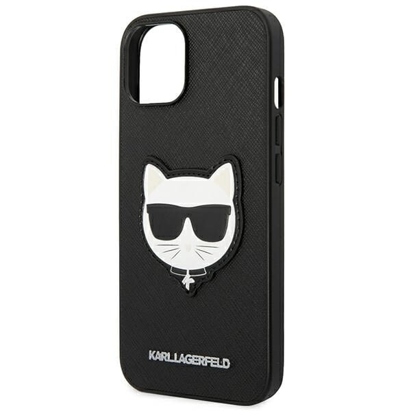 Karl Lagerfeld KLHCP14MSAPCHK iPhone 14 Plus 6.7 hardt deksel svart/svart Saffiano Choupette Head Patch