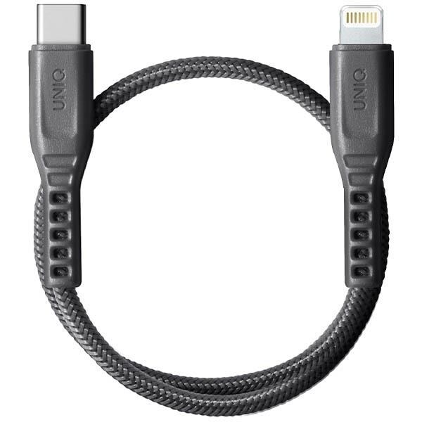 Unikt etui USB-C-Lightning Flex-kabel 18W nylon 30cm - grå