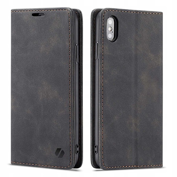 Spacecase Case Plånbok För Iphone Xs Max Svart Läder