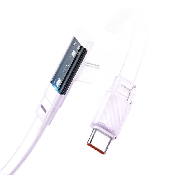 MCDODO ANGLE USB-C-KABEL, TYPE C 3A 65W LILLA 1M SNABBLADDING
