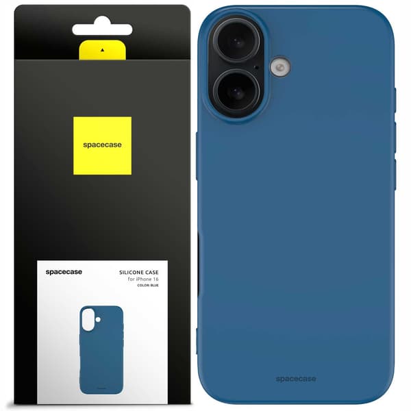 Spacecase Silikonfodral Till Iphone 16 Blått Väska