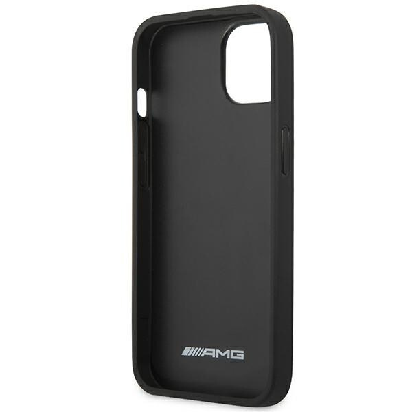 AMG AMHCP14MGSEBK iPhone 14 Plus 6.7 svart/svart hardt deksel med skinnpregede linjer