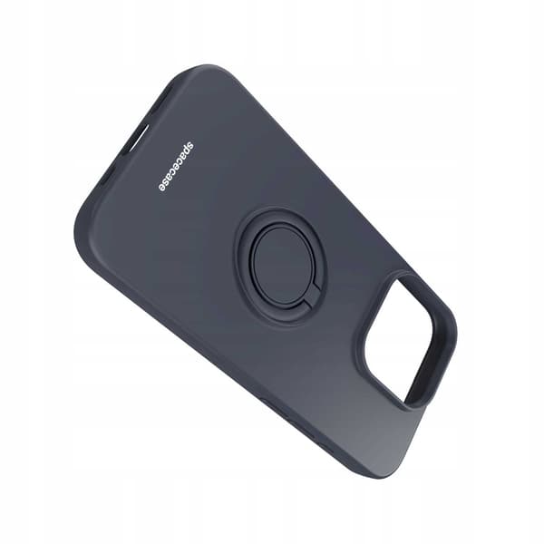 Spacecase Silikon Ringfodral För Iphone 15 Pro Svart Skydd