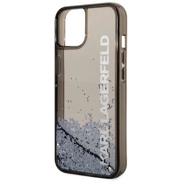 KARL LAGERFELD LIQUID GLITTER ELONG ETUI TIL IPHONE 14 PLUS - SORT