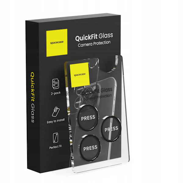 Spacecase Quickfit Härdat Glas För Iphone 15 Pro Max Black Camera