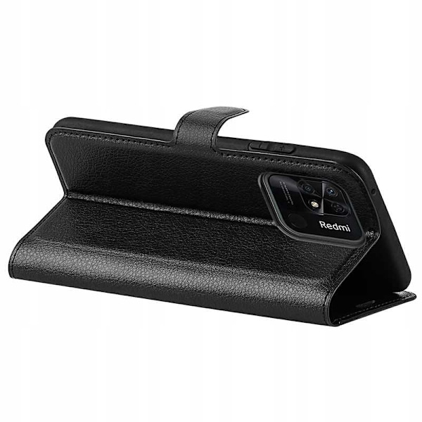 Litchi Case Cover Till Xiaomi Redmi 10C Poco C40 Svart
