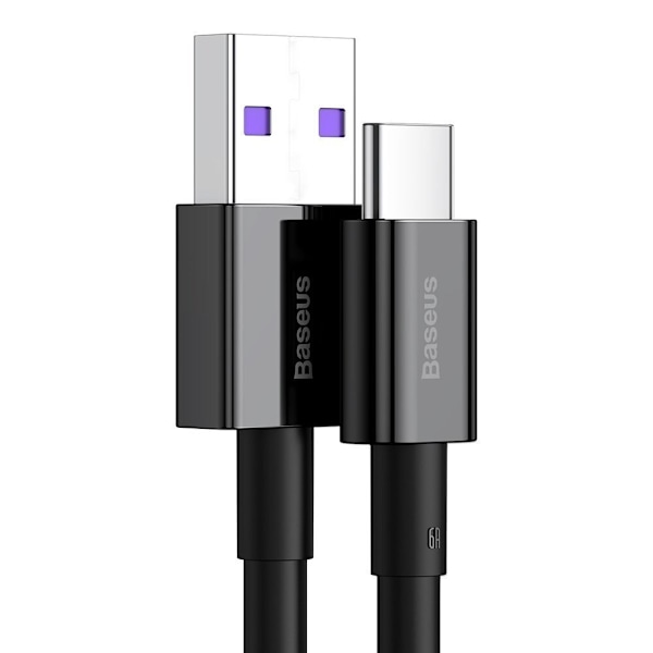 BASEUS USB-KABEL - USB TYPE C 66 W (11 V / 6 A) HUAWEI SUPERCHARGE SCP 2 M SVART