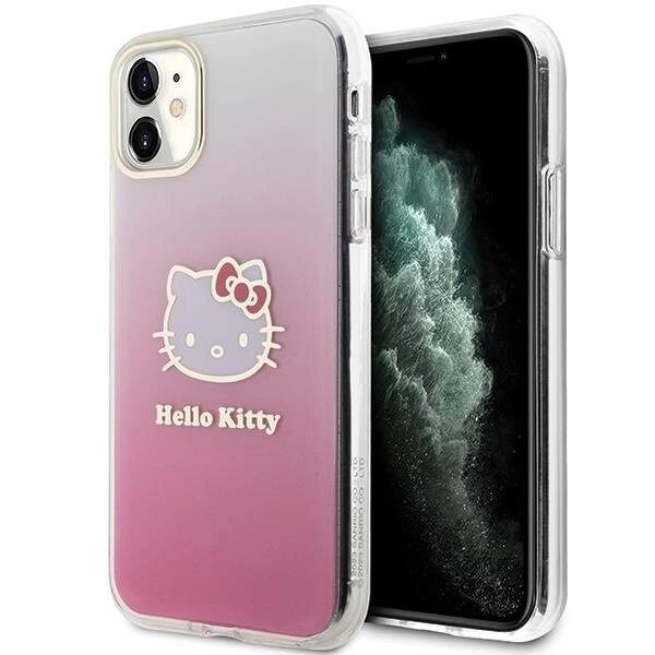 Hello Kitty IML Gradient Electrop Kitty hodedeksel til iPhone 11 / Xr - Rosa