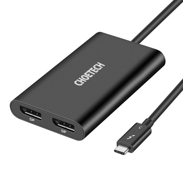 CHOETECH ADAPTER ADAPTER SPLITTER USB C THUNDERBOLT 3-2X DP 4K 60HZ