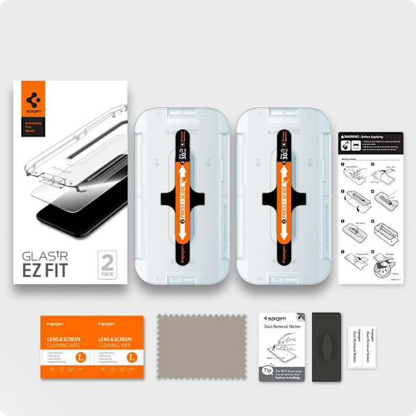 HÆRDET GLAS SPIGEN GLAS.TR "EZ FIT" 2-PACK IPHONE 12/12 PRO