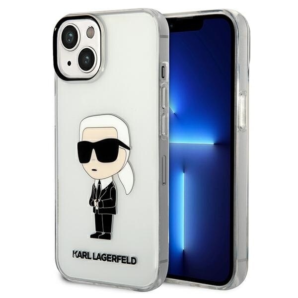 Karl Lagerfeld KLHCP14MHNIKTCT iPhone 14 Plus 6.7 gjennomsiktig hardt deksel Ikonik Karl Lagerfeld