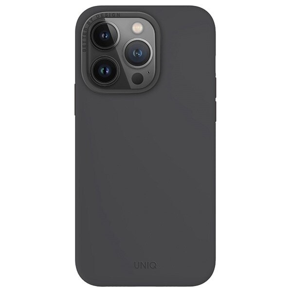 UNIQ Lino Hue iPhone 15 Pro 6.1 deksel Magclick Lader grå/karbon grå