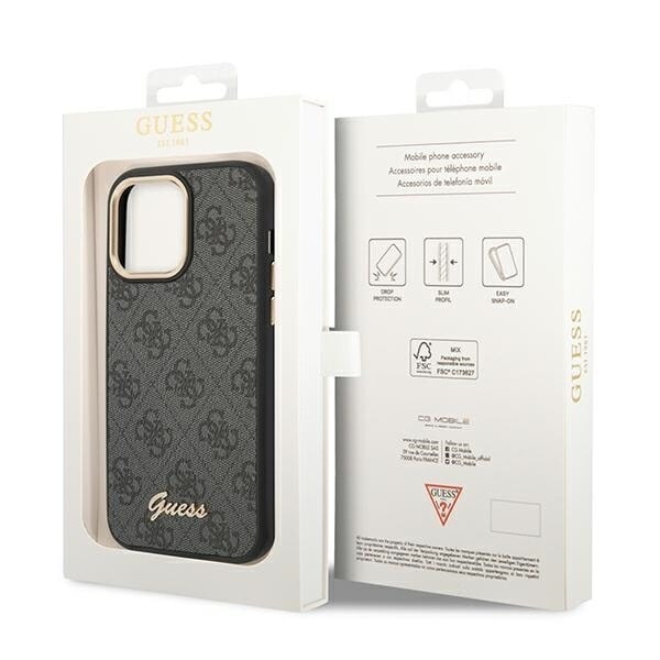 Guess GUHCP14XHG4SHK iPhone 14 Pro Max 6.7 svart/svart hardt deksel 4G Vintage Gold Logo