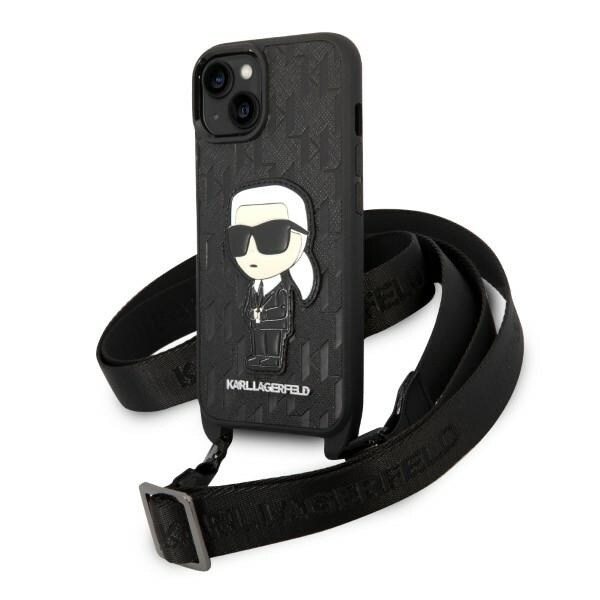 Karl Lagerfeld KLHCP14MSTKMK iPhone 14 Plus 6.7 svart/svart hardt deksel Monogram Ikonik Patch