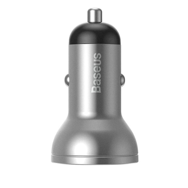 Baseus billader 2x USB 4.8A 24W LCD med sølv (CCBX-0S)