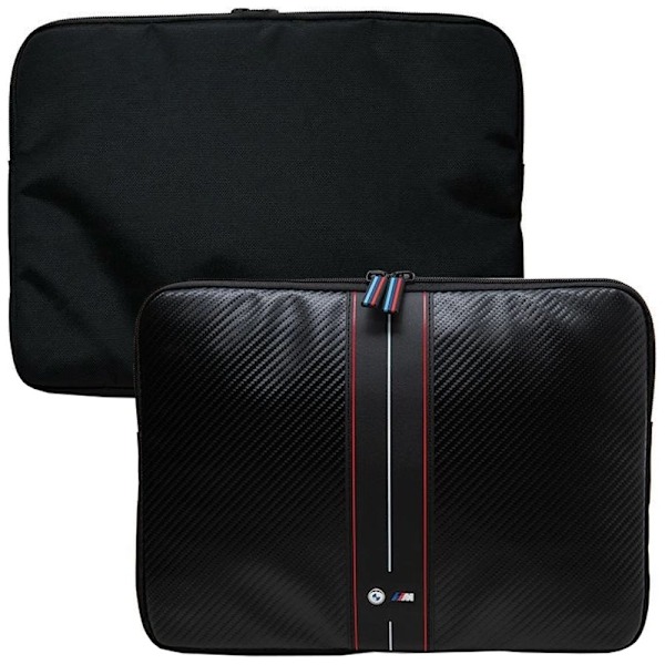 BMW CARBON & RED STRIPE SLEEVE TIL EN 16" BÆRBAR COMPUTER - SORT
