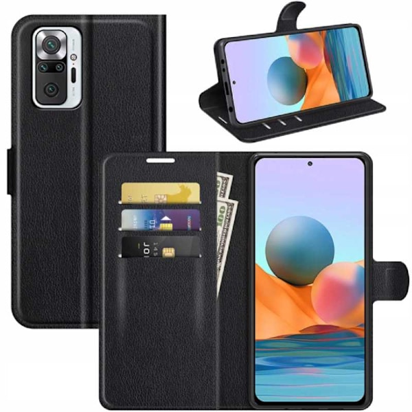 Litchi Case Cover Till Xiaomi Redmi Note 10 5G Poco M3 Pro Black