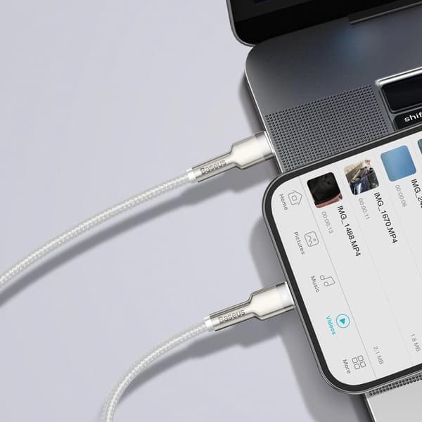 Baseus Cafule Series Metal Data USB-C / Lightning 20W PD-kabel 1 m - hvit