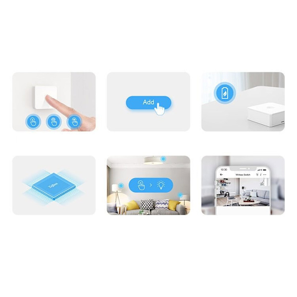 Sonoff SNZB-01 ZigBee trådløs fjernkontroll trykkknappbryter hvit (SNZB-01)