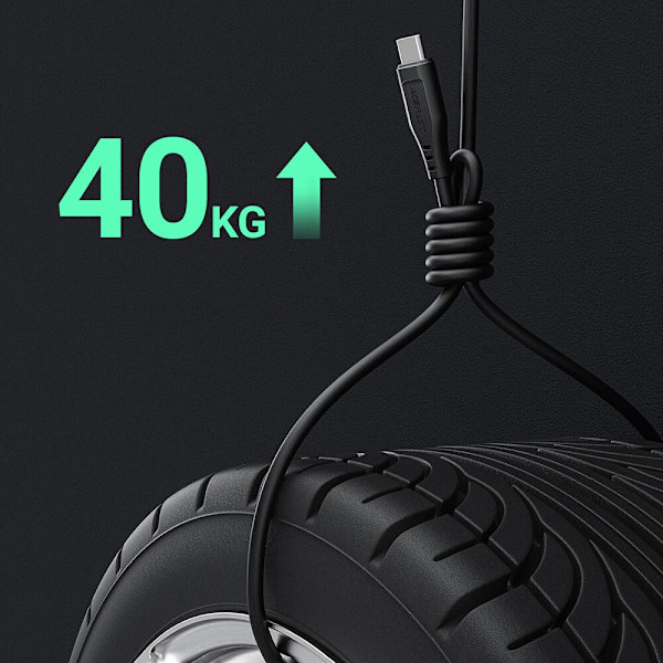 ACEFAST KABEL LANG STÆRK HOLDBAR USB - USB C 1.2M, 3A SORT