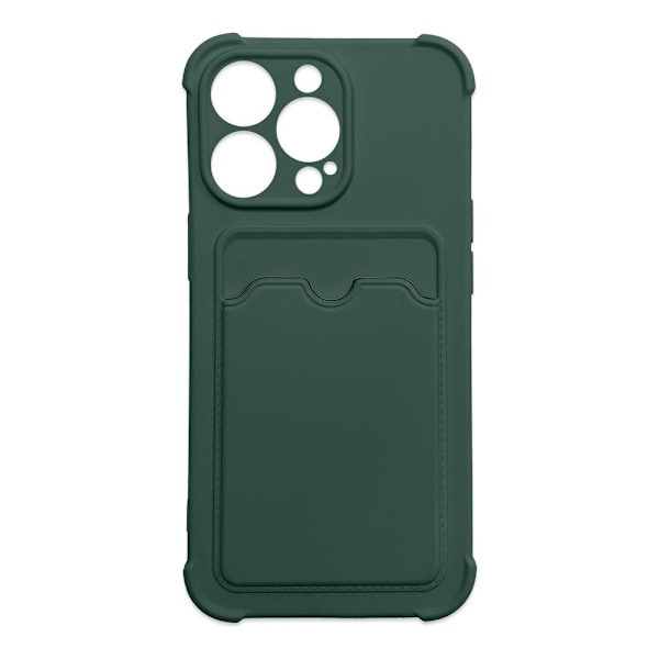 Card Armor Case for iPhone 12 Pro Max kortlommebok? silikon pansret Air Bag case grønn