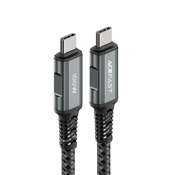 Acefast-kabel USB Type C - USB Type C 2m, 100W (20V/5A) grå (C4-03 deep space grey)