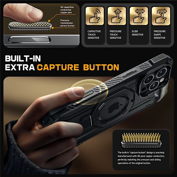 SUPCASE UB GRIP MAG ETUI MED MAGSAFE TIL IPHONE 16 PRO MAX - SORT