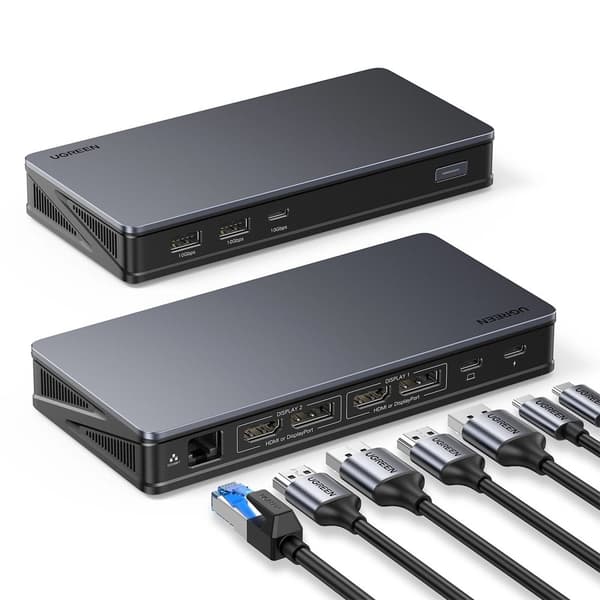 Ugreen CM615 USB-C multifunksjonsadapter - grå
