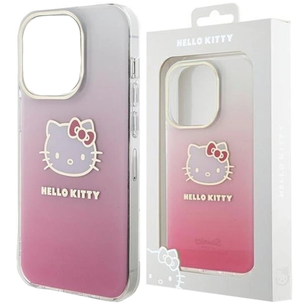 Hello Kitty IML Gradient Electrop Kitty Head Deksel til iPhone 15 Pro Max - Rosa