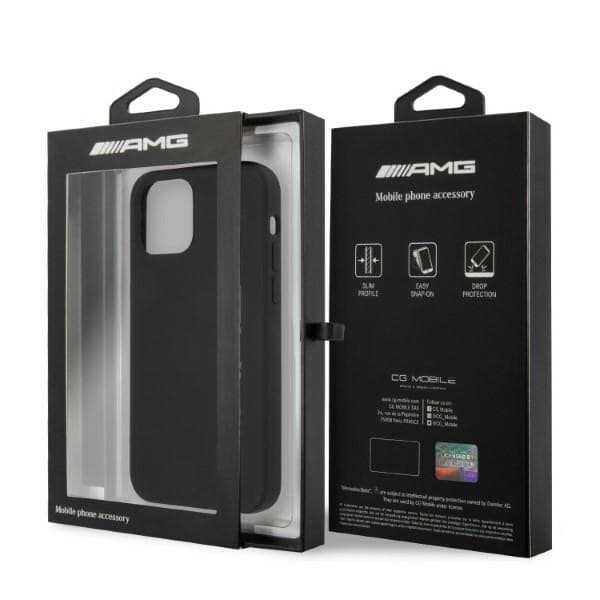 AMG SILICONE BIG LOGO COVER TIL IPHONE 12 PRO MAX - SORT