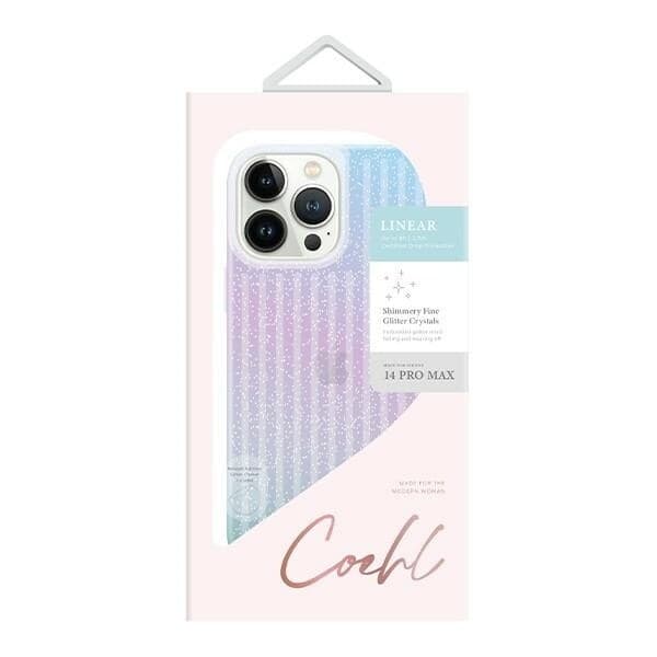 UNIQ COEHL LINEAR COVER TIL IPHONE 14 PRO MAX - BLÅ OG PINK