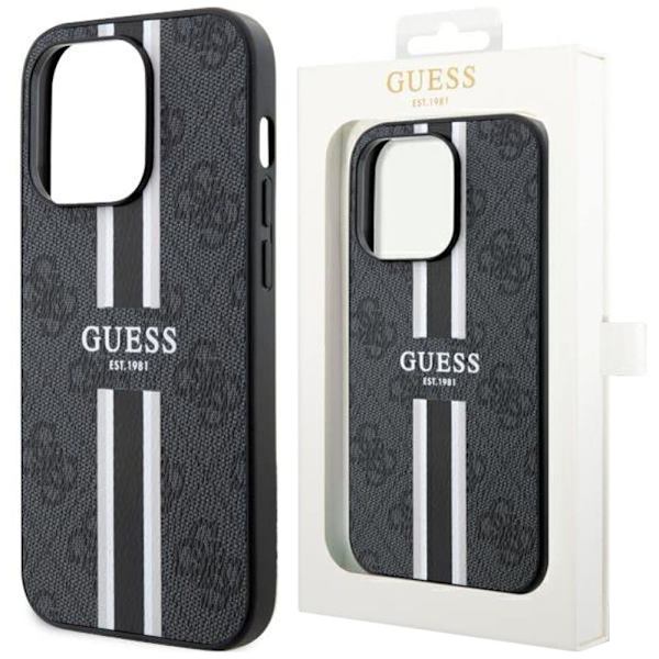 Guess 4G Printed Stripes MagSafe-deksel til iPhone 14 Plus - svart