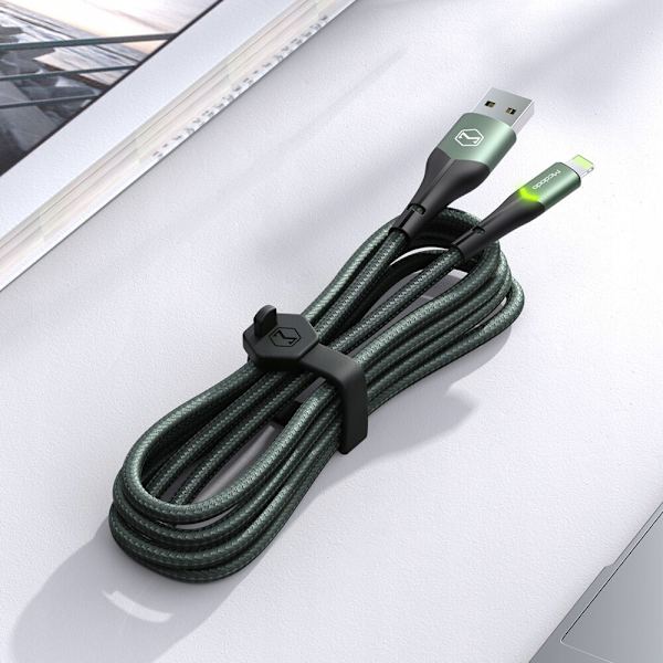 MCDODO USB LYN SNABB LADDNINGSKABEL 36W IPHONE 13 14 2M LED GRØNN