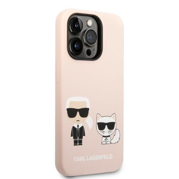 Karl Lagerfeld KLHMP14XSSKCI iPhone 14 Pro Max 6.7 hardt deksel Rosa/rosa silikon Karl & Choupette Magsafe