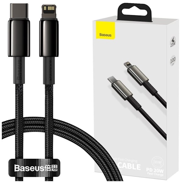 Baseus USB Type C - Lynkabel hurtiglading Strømforsyning 20 W 1 m svart (CATLWJ-01)