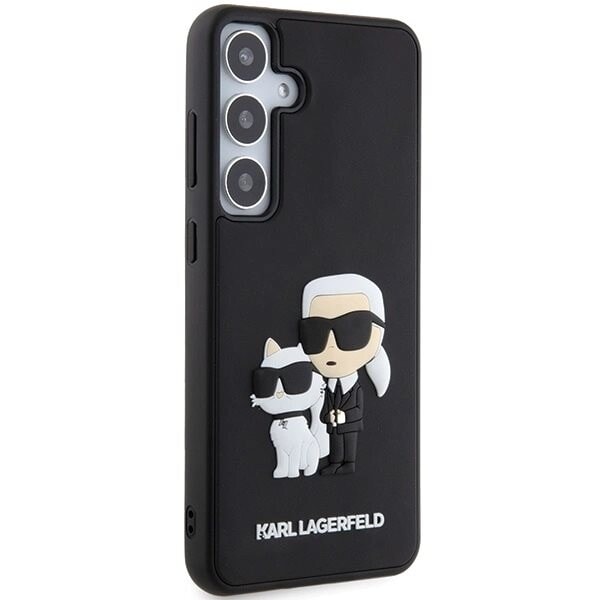 Karl Lagerfeld 3D gummi Karl&Choupette beskyttelsesdeksel til Samsung Galaxy S24 - svart