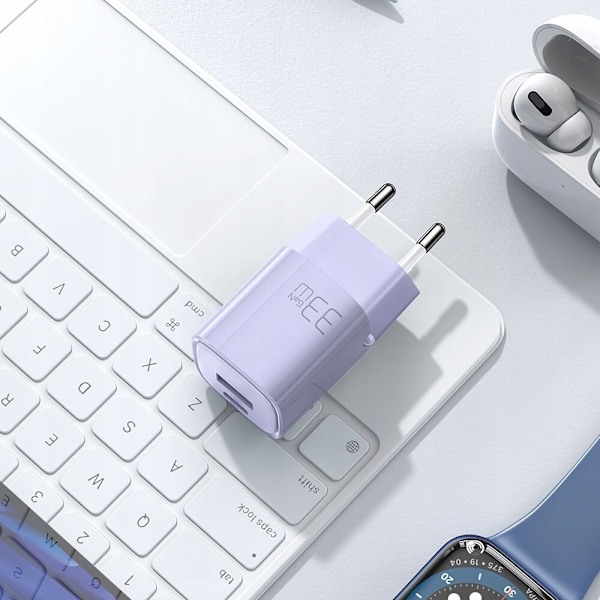 USB/USB-C lader, hurtig, nano, GaN 33W PD, rosa, McDodo