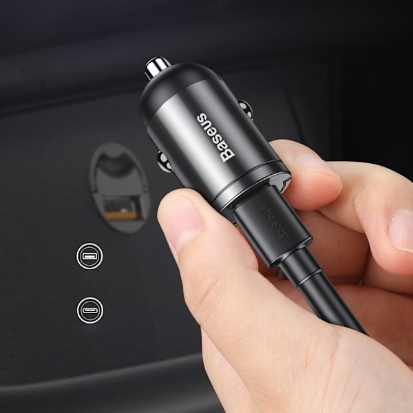 Baseus Tiny Star mini smart USB billader 30W Quick Charge 3.0 grå (VCHX-A0G)
