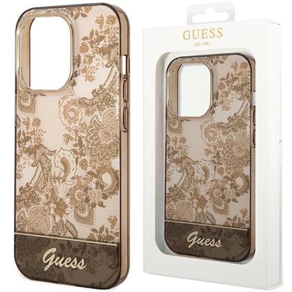 Guess GUHCP14XHGPLHC iPhone 14 Pro Max 6,7 oker hardt etui porselenssamling