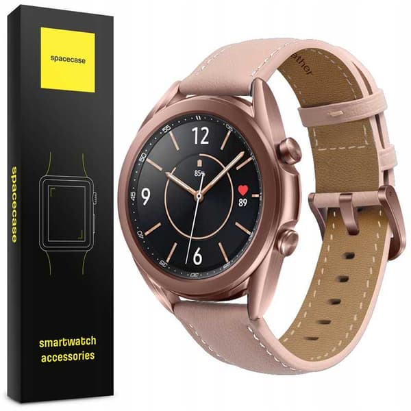 Spacecase Läderurrem 20 Mm Rosa För Apple Watch